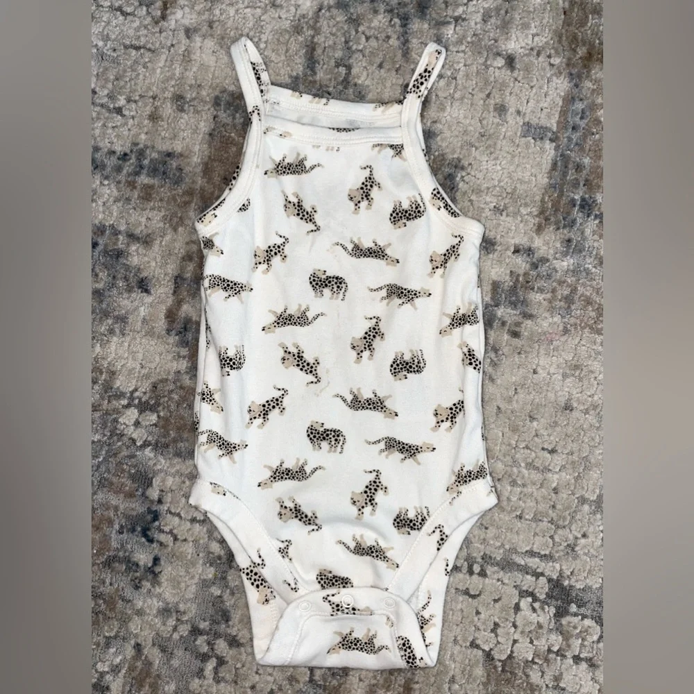 Old Navy leopard tank top bodysuit size 12-18 months - Picture 1 of 3